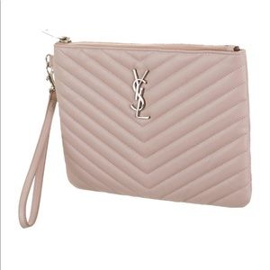 Saint Laurent Chevron Monogram Clutch